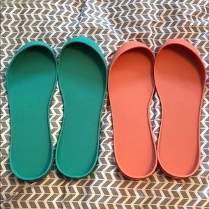 Mahabis Outdoor Soles (Teal and Coral)